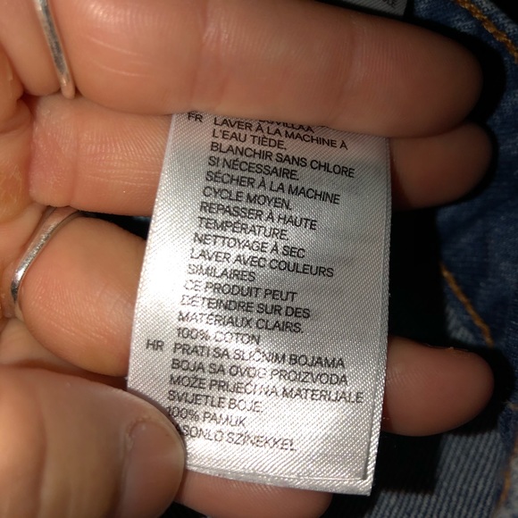 H & M DIVIDED Skirt Mini Button Front Blue Denim - Picture 5 of 10